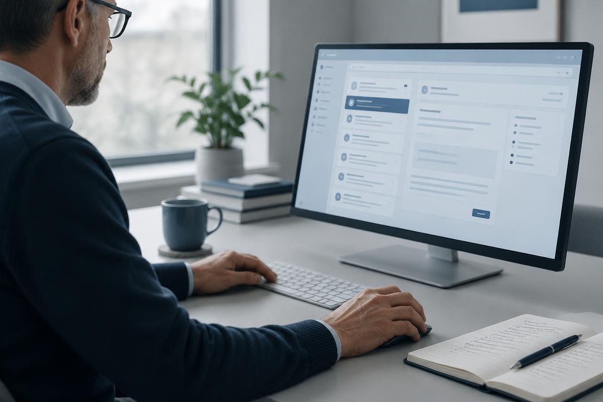Technology founder reviewing a software product and commercial priorities